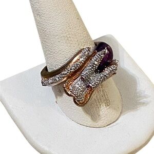 Free People Rhinestone Dragon Ring With Pink Jewel Eyes Rose Gold Color Y2k 10